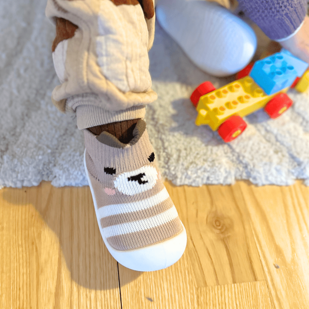 Strømpesko “Brunstribet”